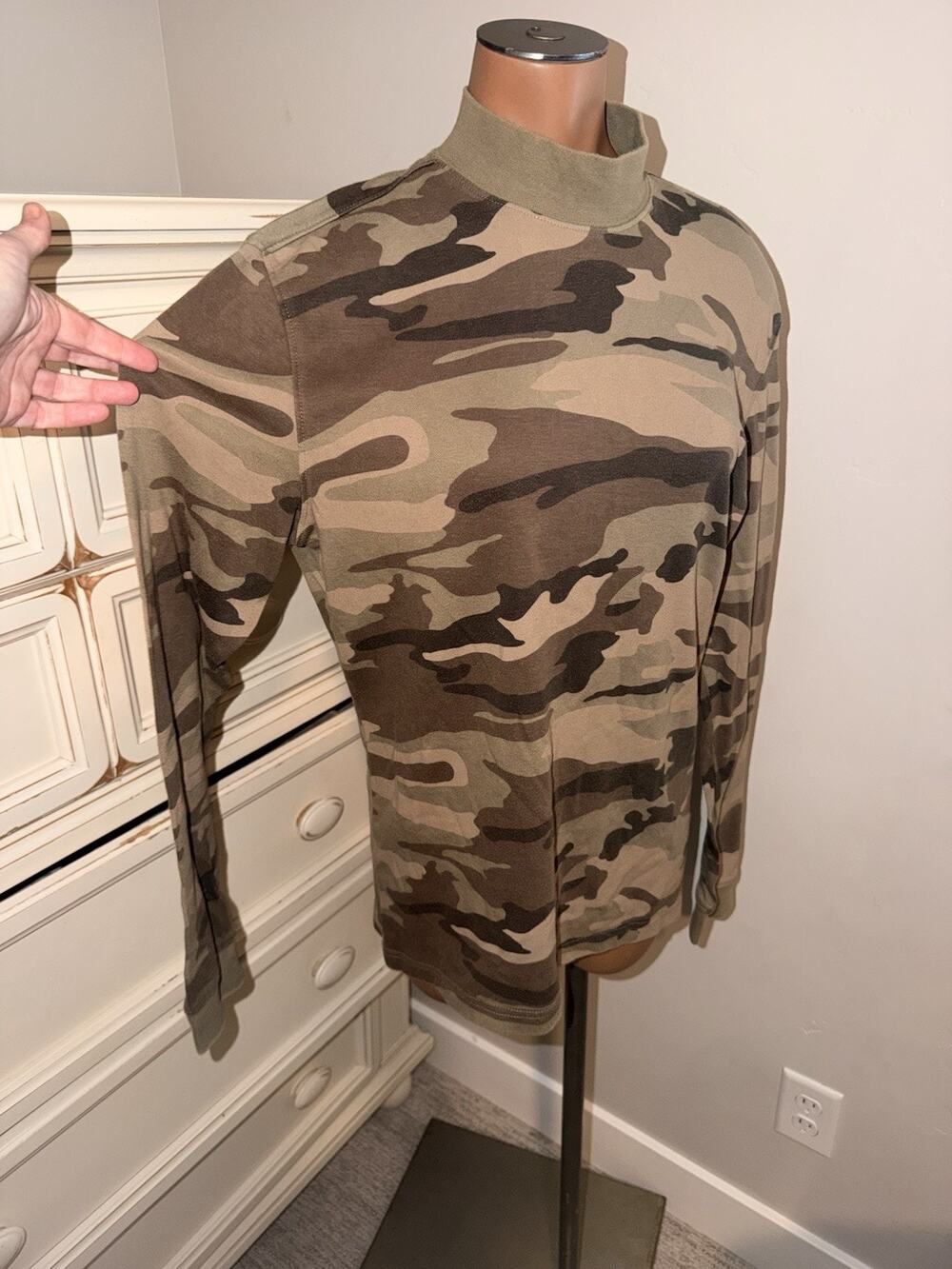 Rare Turtleneck Camouflage Shirt Long Sleeve Hunting Size Medium